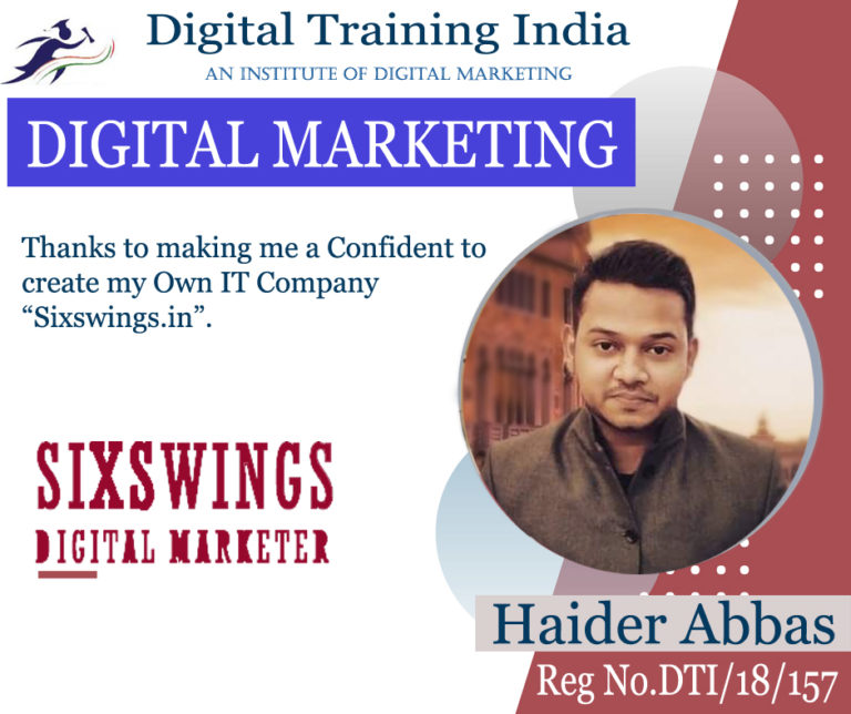 DTI Placed Student Haidar Abbas